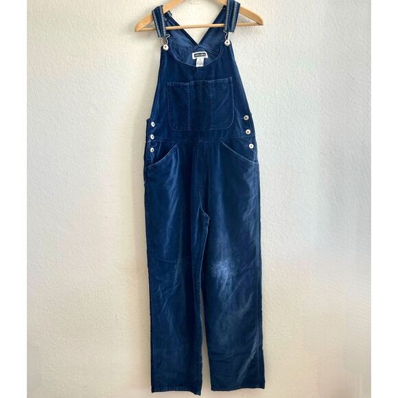 XHILARATION Vintage Y2K Velour Navy Blue Wide Leg Jumpsuit Womens Medium - Picture 1 of 9
